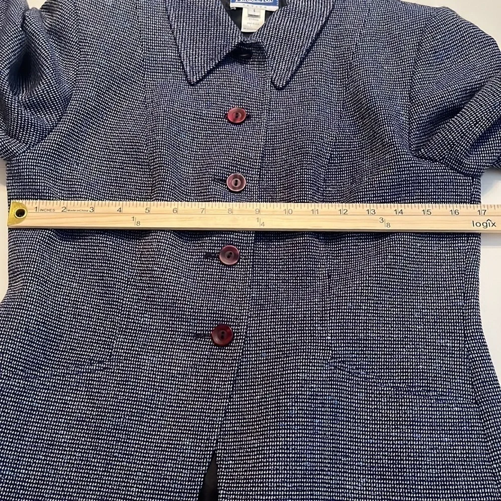 Pendleton Petite Vintage Classic Wool Blend Blue Tweed Blazer Size 6P